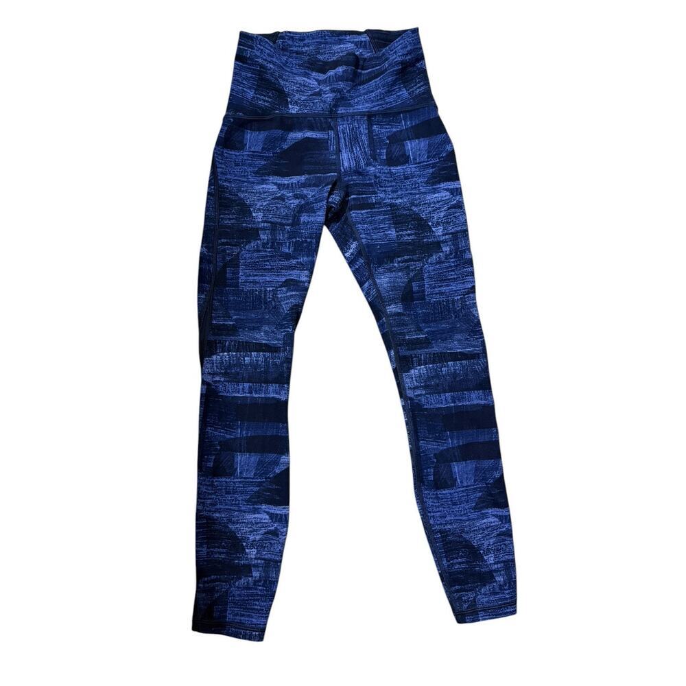 Lululemon Train Times 7/8 Pant Midnight Blue Black Leggings Sz 4